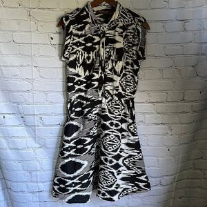 Speed Control Black & White Aztec Print Mini Dress Size S